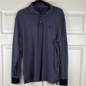 Polo Ralph Lauren Classic Fit Long Sleeve Cotton Foulard-Print Polo Shirt Sz Med